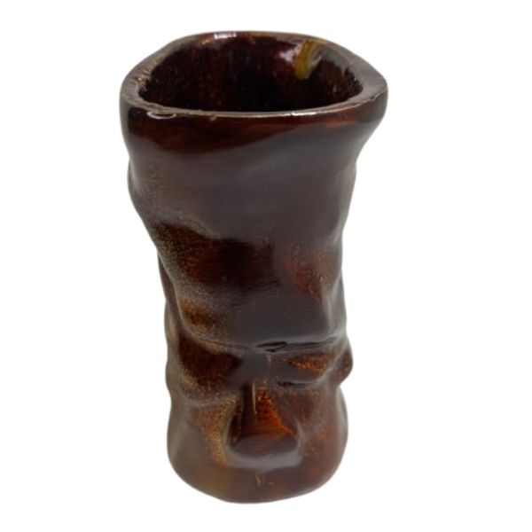 Soviet Russian 1960s Ceramic Cup Boots Brown Glaze Mug USSR Art