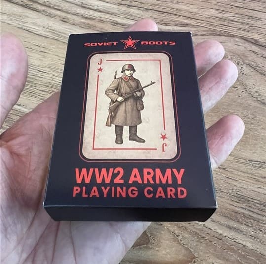 WW2 Army playing card box in hand