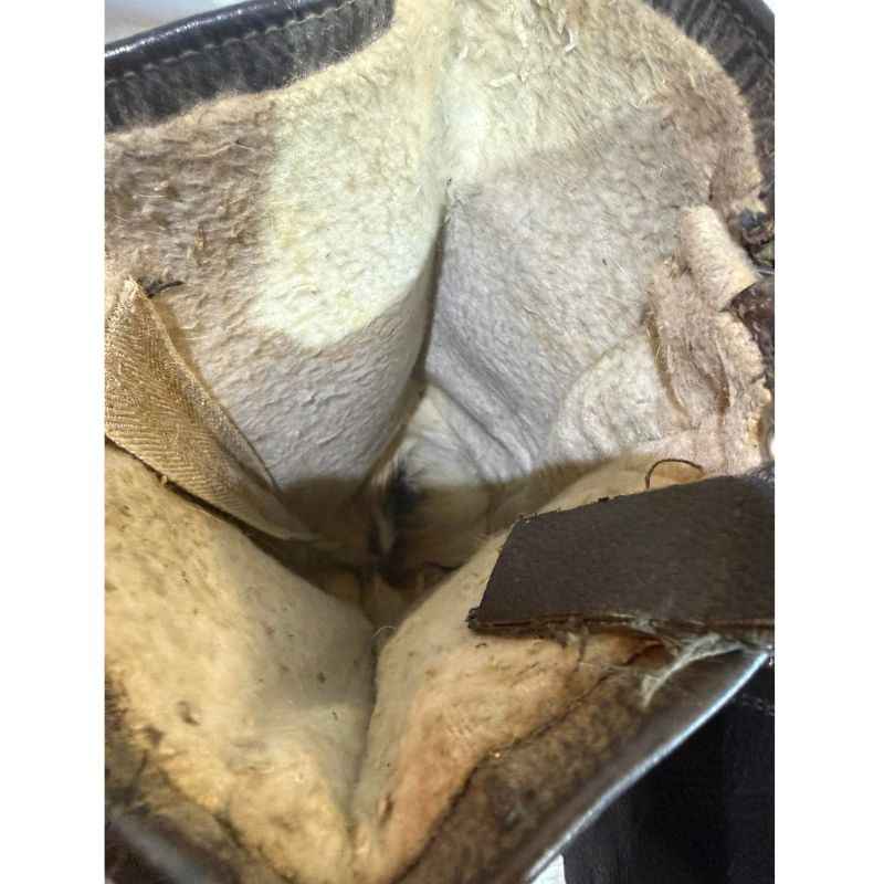 Genuine sheepskin lining inside original Soviet winter Air Force boots
