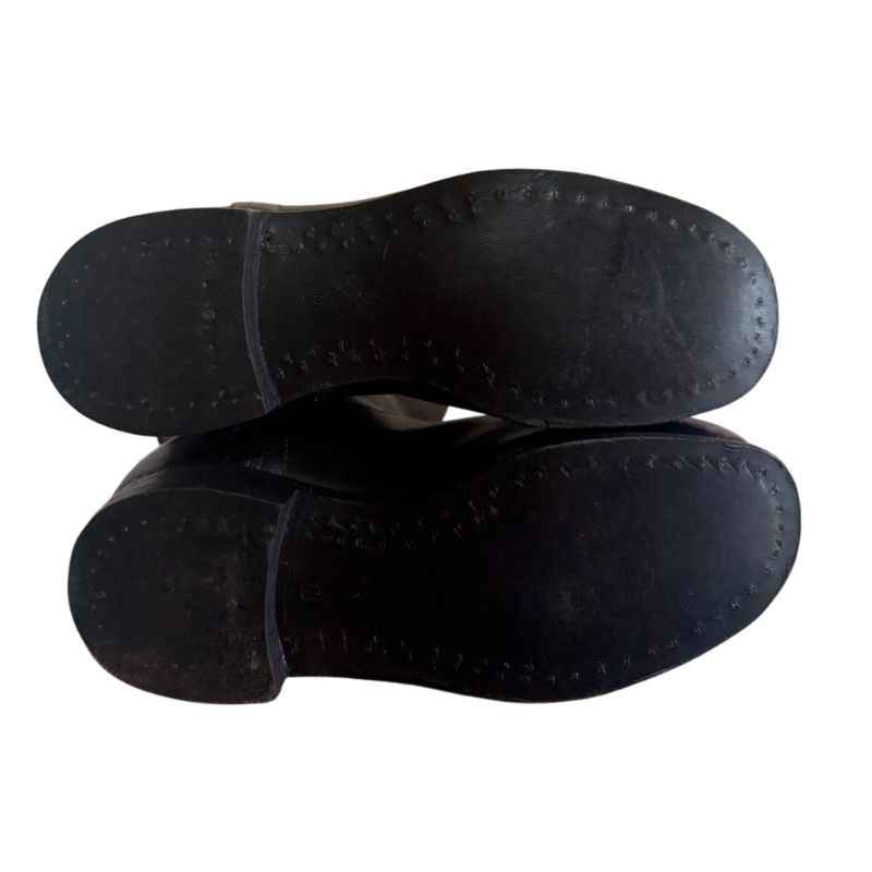Leather soles with wooden pegs on original Soviet Air Force winter boots
