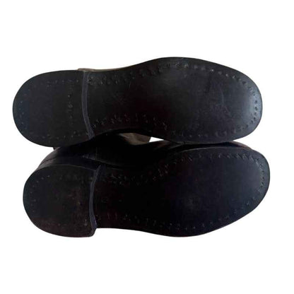 Leather soles with wooden pegs on original Soviet Air Force winter boots