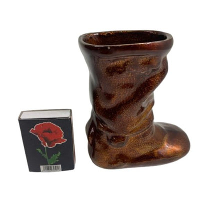 Soviet Russian 1960s Ceramic Cup Boots Brown Glaze Mug USSR Art