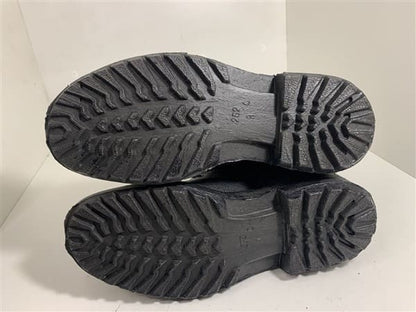 Close-up of heel section of Soviet winter boots showing deep tread grip