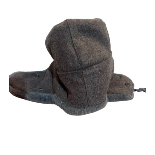 Inside view of authentic Soviet ushanka showing original military stamp
