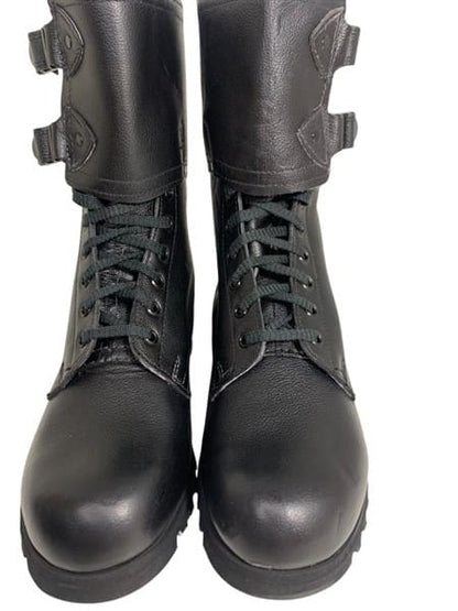 Czechoslovakia combat boots front view lace up military leather boots vintage Cold War