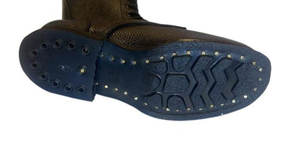 Combat boots for gothic cosplay and custom motorcycle, steampunk style and high quality