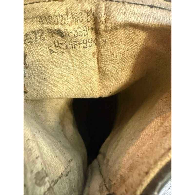 Interior factory stamp inside original Soviet RKKA Civil War and WW2 leather boots.
