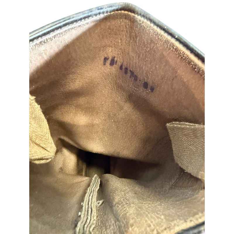 Original factory stamp inside Soviet RKKA officer boots made from smooth polished chrome leather.