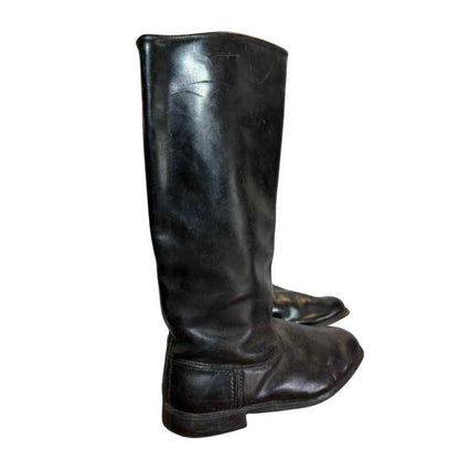 Interior lining and original factory marking inside Soviet RKKA officer chrome leather boots, size 41.