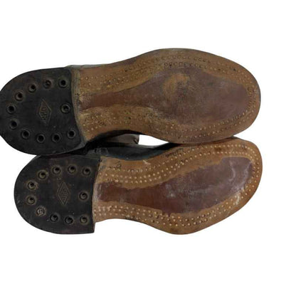 Leather sole with traditional wooden pegs on original Soviet RKKA yuft boots from the Civil War and WW2 period.