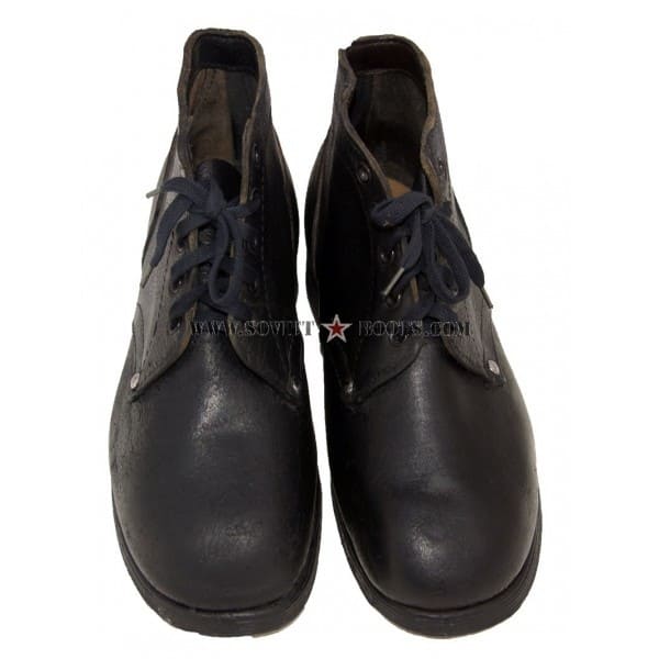 Side view of Soviet Red Army WW2 combat boots for early war reenactment
