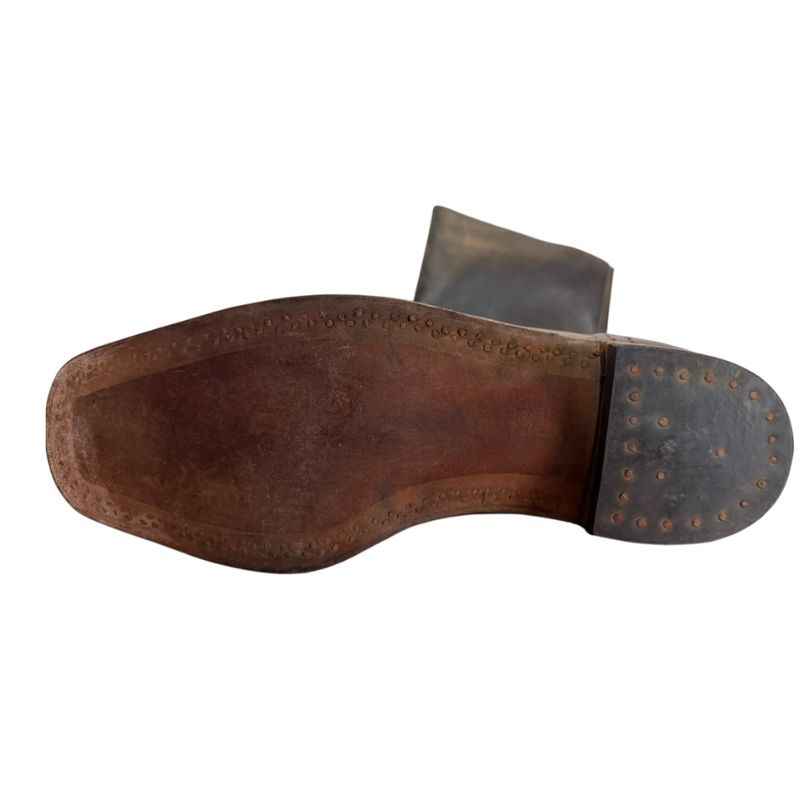 Leather sole of original RKKA Civil War WW2 boots size 43 with hobnailed heel
