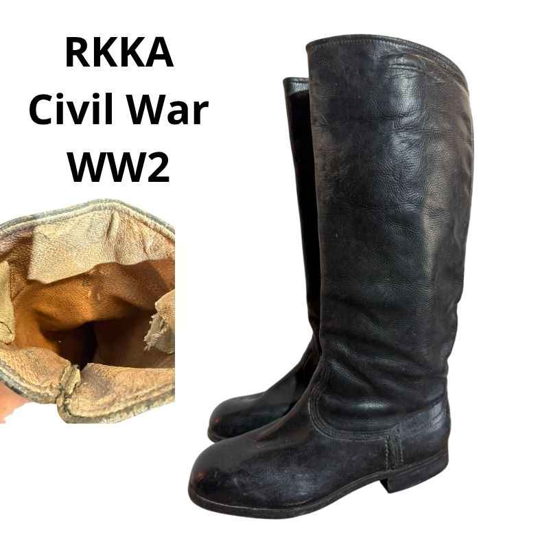 Original Soviet RKKA yalovye leather boots from the 1940s–1950s