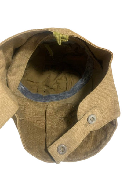 Inside lining of Soviet Afghanka cap M88 showing construction USSR military hat