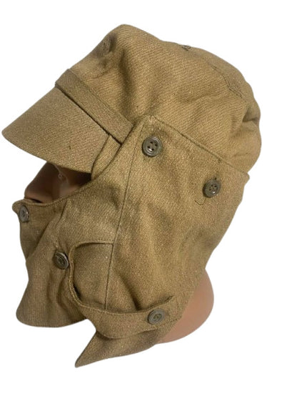 Side view of Afghanka cap with face cover Soviet military winter hat USSR