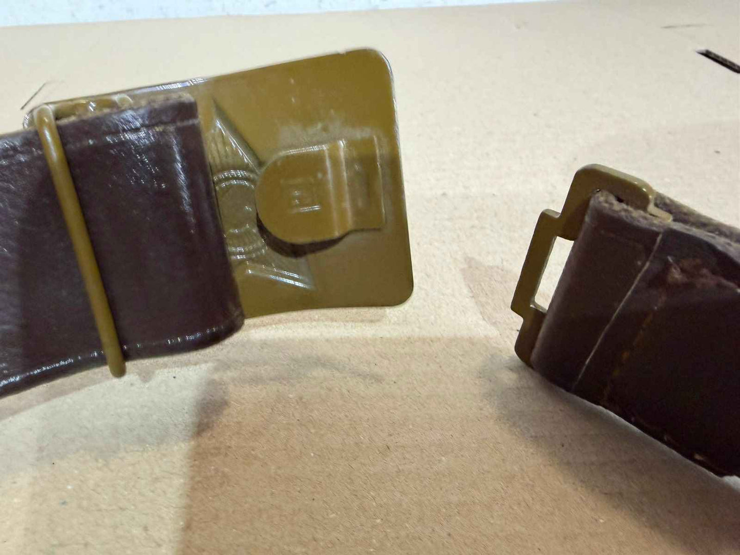 Close-up of Soviet Army belt buckle used during the Cold War and Afghan War period