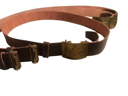 Full length Soviet army leather belt USSR Afghan Cold War military equipment