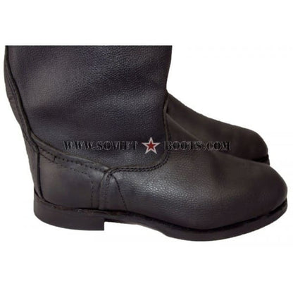 Soviet Kirza boots front detail Russian military boots sapogi leather texture