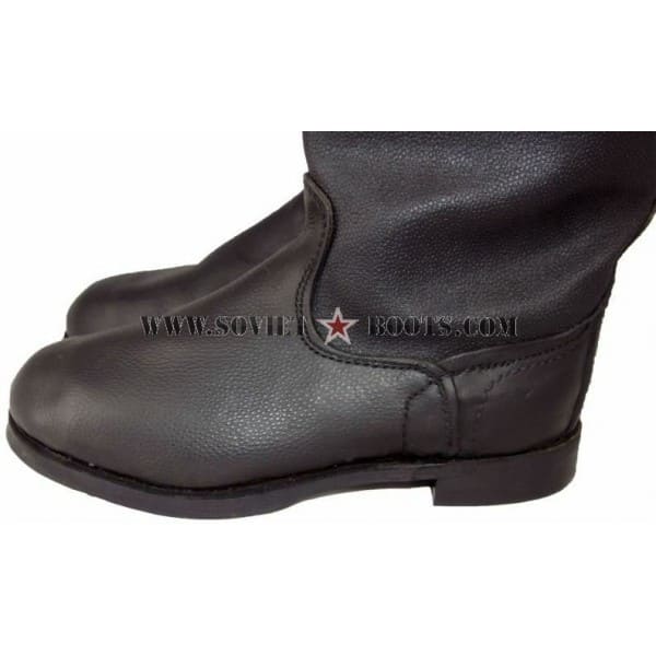 Soviet Army Kirza boots top view pair Russian military sapogi jackboots