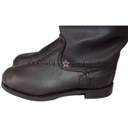 Soviet Army Kirza boots top view pair Russian military sapogi jackboots