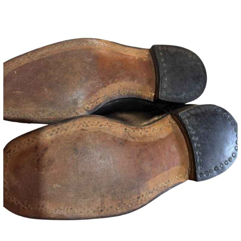 Original leather soles with wooden pegs on Soviet RKKA boots