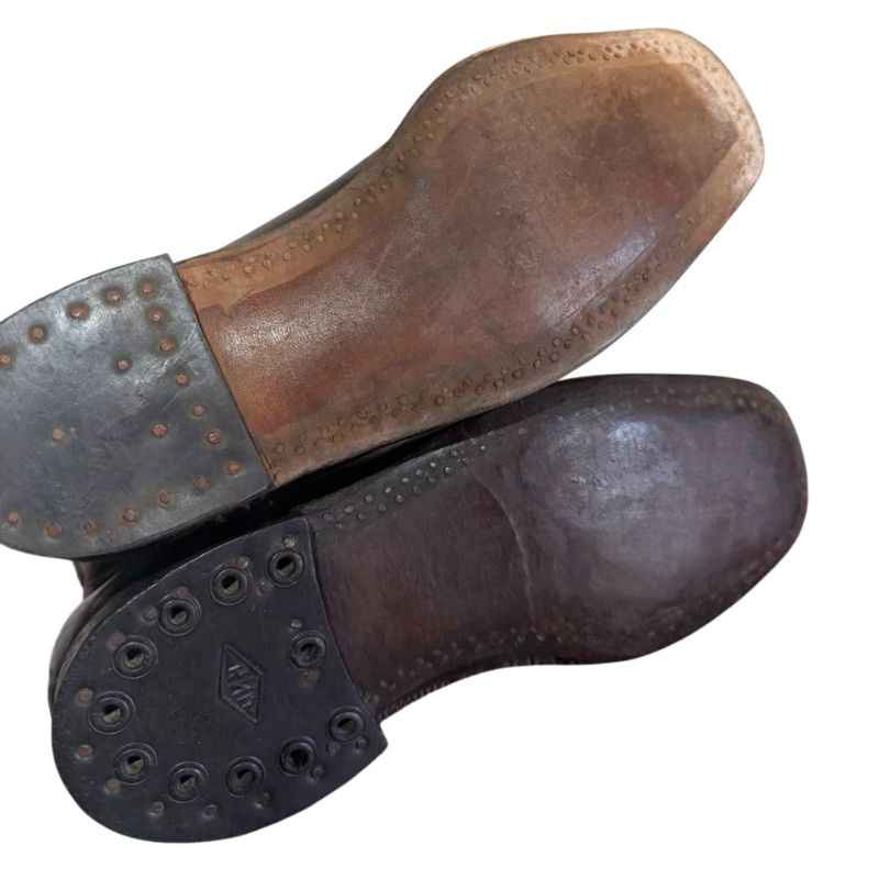 Restored leather soles on original Soviet RKKA boots