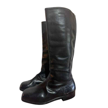 Front angle view of original Soviet RKKA leather boots