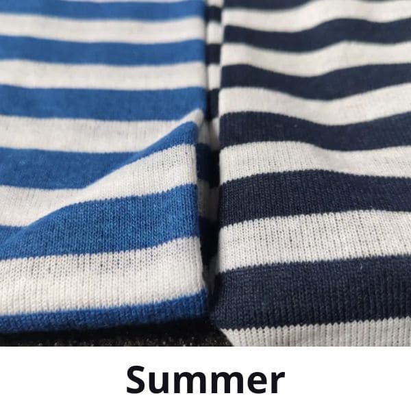 Comparison of VDV and Navy telnyashka striped fabric close up