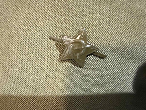 Soviet Army red star badge for pilotka, historical reenactment uniform insignia
