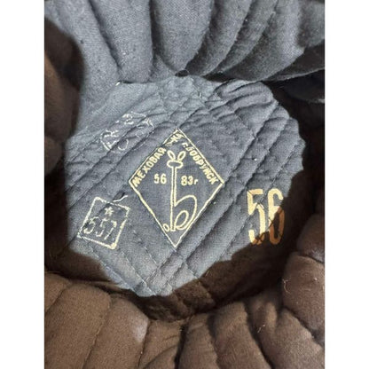 Back view of Soviet army ushanka winter hat from original military issue
