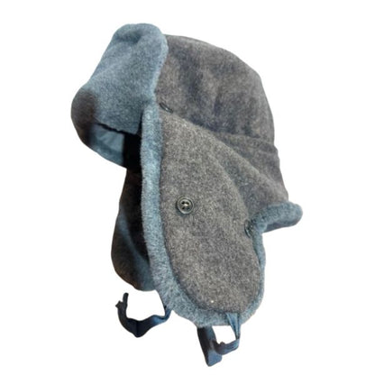 Original Soviet army ushanka winter hat front view with ear flaps
