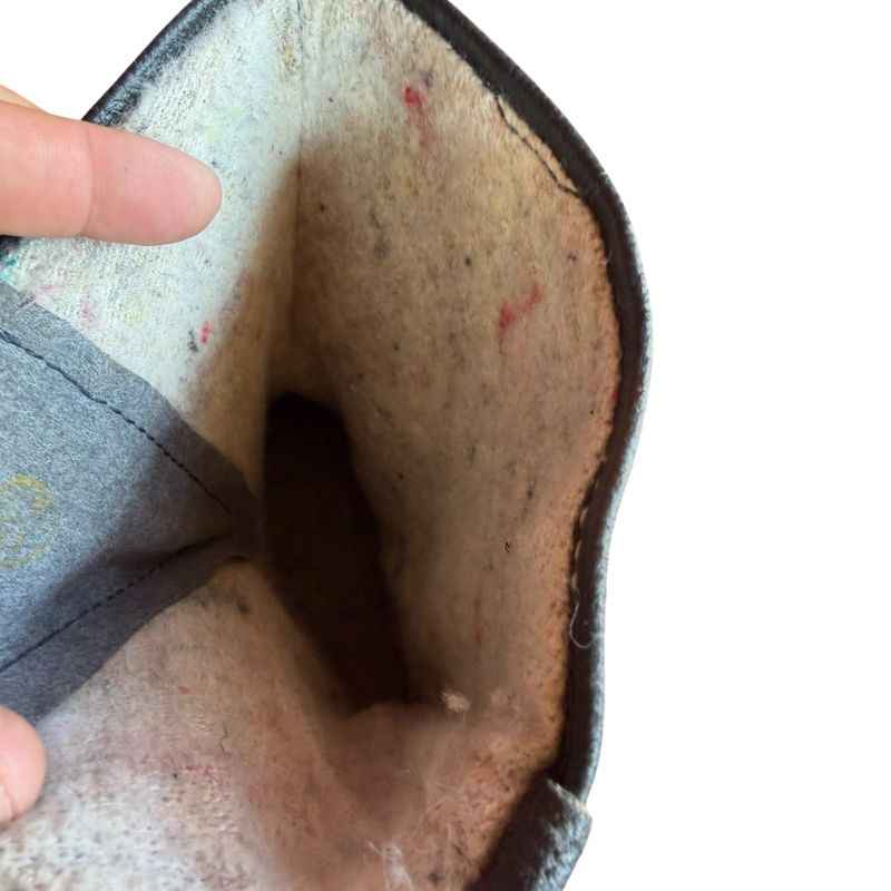 Inside warm lining of original Soviet winter kirza military boots size 43