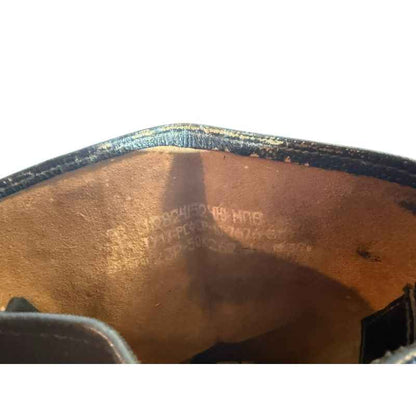 Original Soviet factory stamp inside yuft leather boots