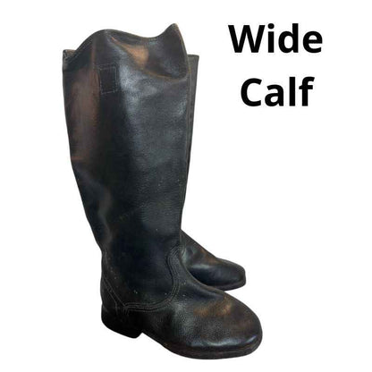 Original Soviet yuft boots with leather soles and wide 46 cm calf