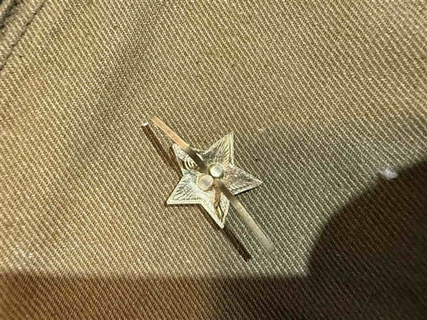 Vintage style Soviet red star cap badge, WW2 Red Army reenactment insignia
