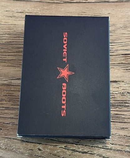 WW2 Army playing cards box back side
